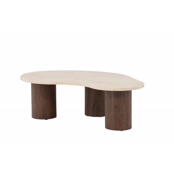 Megg salongbord 130x78 cm - Mokka / Travertin
