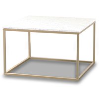 Terrazzo sofabord 75x75cm - Bianco Terrazzo & underdel i messing Terrazzo sofabord 75x75cm - Bianco Terrazzo & underdel i messing