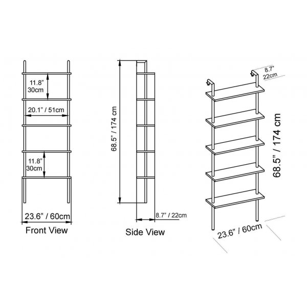 Paula bokhylle - Svart