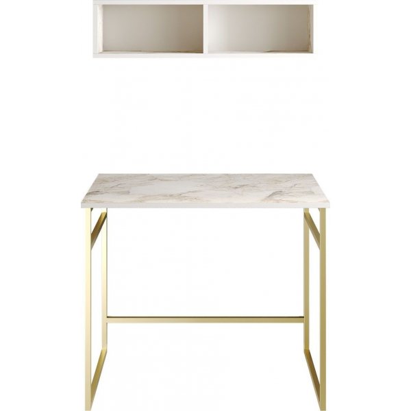 Gama skrivebord - Hvit/gull Gama skrivebord - Hvit/gull