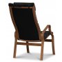 Lammet lenestol i saueskinn scandinavian dark grey - Brunbeiset eik