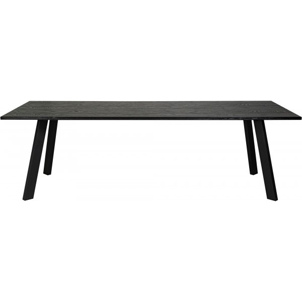 Freddy spisebord 240x95 cm - Svart eikefinr/svart metall