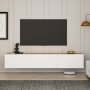 Vest media benk - Hvit/furu