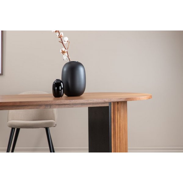 Inter ovalt spisebord - Valntt/svart