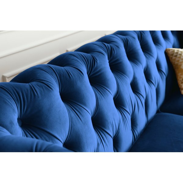Milton Chesterfield 2-seter - Mrk bl Flyel