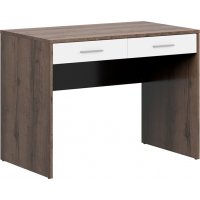 Nepo Plus skrivebord med 2 skuffer 100 x 59 cm - Mørk eik/hvit Nepo Plus skrivebord med 2 skuffer 100 x 59 cm - Mørk eik/hvit