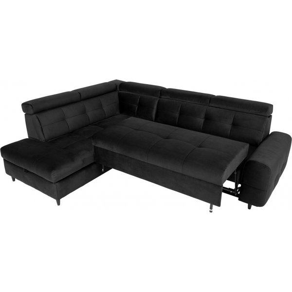 Matras hjørnesovesofa med åpen ende venstre - Sort Matras hjørnesovesofa med åpen ende venstre - Sort