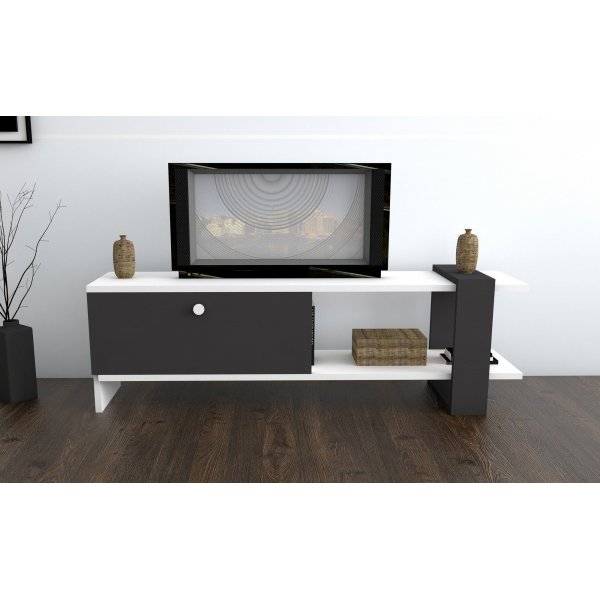 Funda mediebenk - Antrasitt/hvit