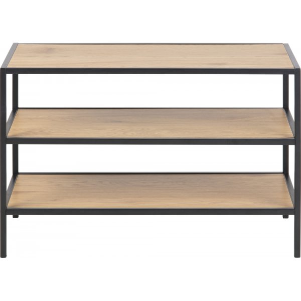 Seaford skohylle 50 cm - Eik/sort Seaford skohylle 50 cm - Eik/sort