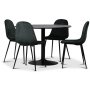 Seat spisegruppe, spisebord med 4 skt Carisma flyelsstoler - Svart/Mrkgrnn