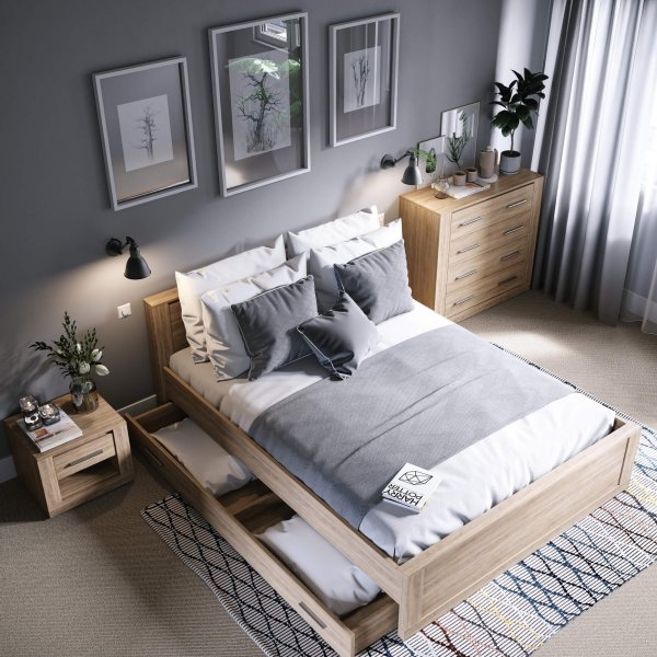 Einar seng 160 x 200 cm - San Remo eik