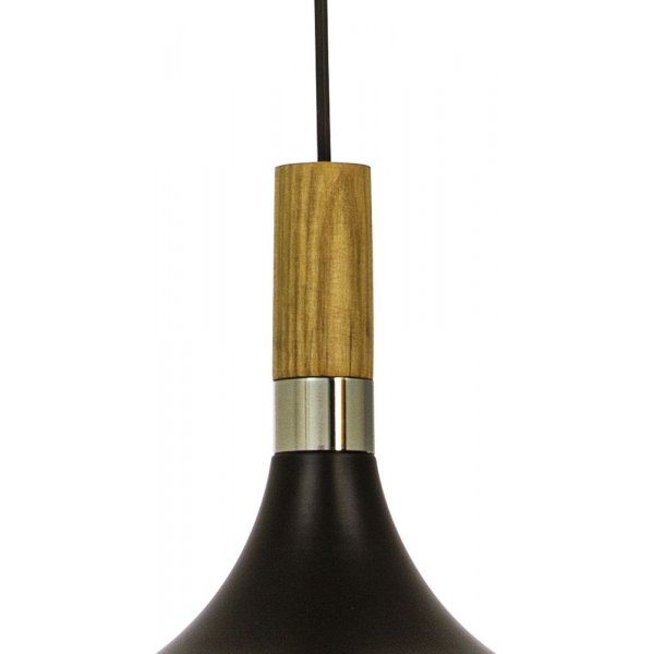 Taklampe Sense - Svart / tre / krom Taklampe Sense - Svart / tre / krom