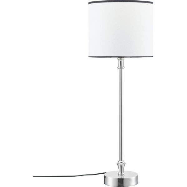 Liam bordlampe - Hvit/svart/krom - 58 cm