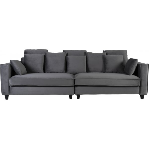 Brandy Lounge - 4-seters sofa XL (sølvgrå fløyel) Brandy Lounge - 4-seters sofa XL (sølvgrå fløyel)
