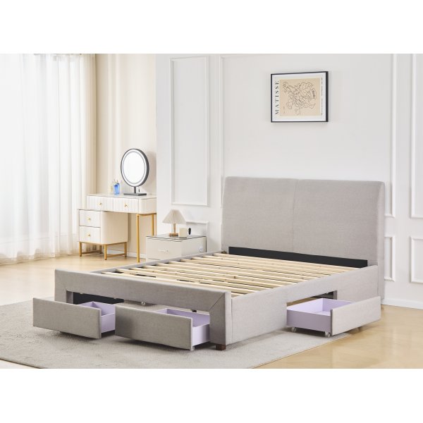 Vaxö sengeramme med sengegavl og oppbevaring 160 x 200 cm - Grå Vaxö sengeramme med sengegavl og oppbevaring 160 x 200 cm - Grå