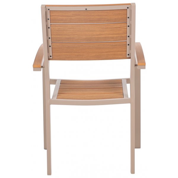 Las Vegas utendørs lenestol - Beige / Eik aintwood Las Vegas utendørs lenestol - Beige / Eik aintwood