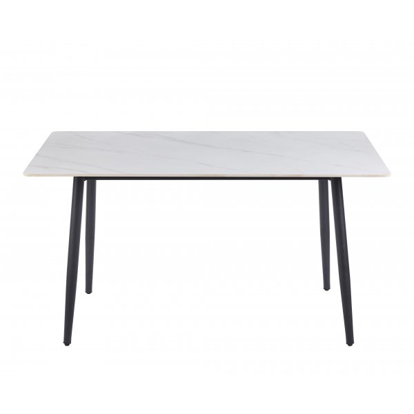 Inez spisebord med keramisk hvit matt marmor - 140x80 cm Inez spisebord med keramisk hvit matt marmor - 140x80 cm