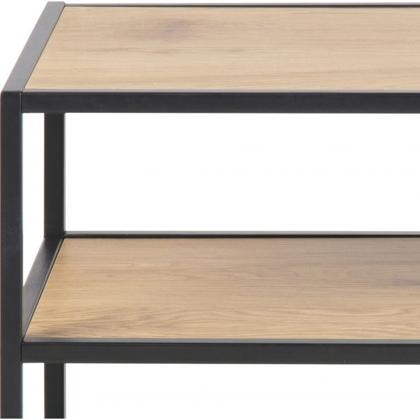 Seaford skohylle 50 cm - Eik/sort Seaford skohylle 50 cm - Eik/sort