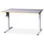 Wedge skrivebord, med manuell heve- og senkefunksjon - Hvit HPL