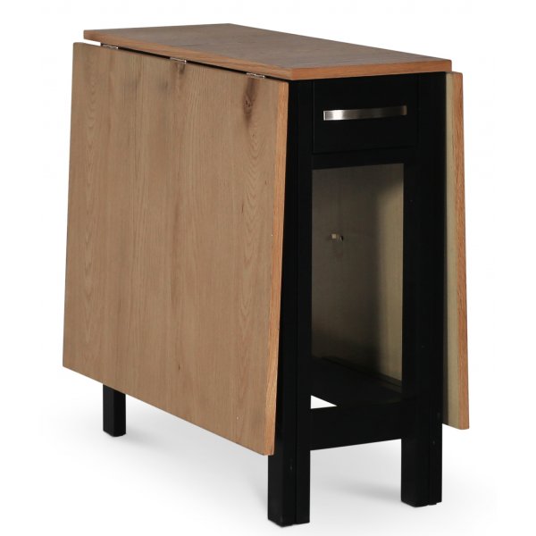 F�r� spisegruppe; F�r� klaffbord i svart/eik med 4 Alice spisestoler