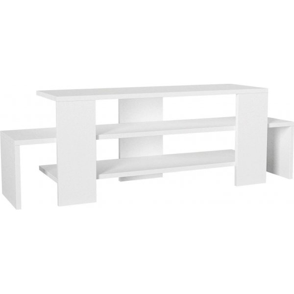 Sole mediebenk - Hvit/valnøtt Sole mediebenk - Hvit/valnøtt