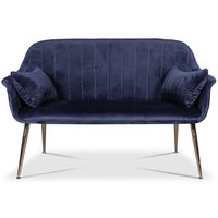 Flappy 2-seter sofa - Mørkeblå fløyel / Krommede ben Flappy 2-seter sofa - Mørkeblå fløyel / Krommede ben