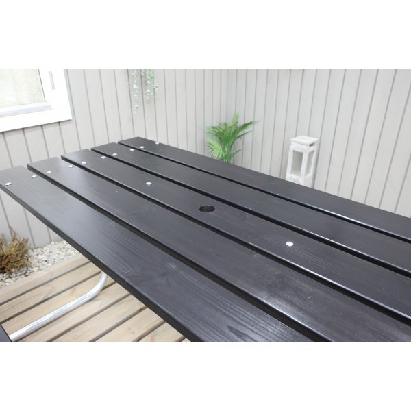 Stabilt benksett med ryggstøtte - Sort Stabilt benksett med ryggstøtte - Sort