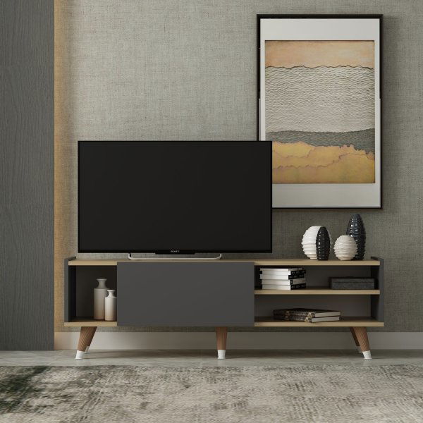 Crassia mediabenk - Safir eik/antrasitt