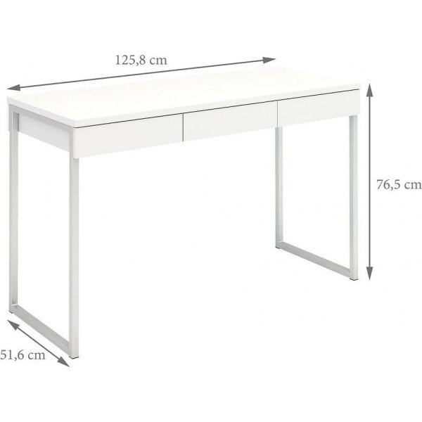 Function Plus skrivebord 125,8 x 51,6 x 76,5 cm - Hvit Function Plus skrivebord 125,8 x 51,6 x 76,5 cm - Hvit