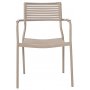 Utendrsgruppe: 4 stoler og spisebord 122 beige - Merca/Pino