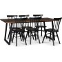 Edge 3.0 spisegruppe 190x90 cm inkludert 6 stk. svarte Orust pinnestoler - Brownstained fishbone