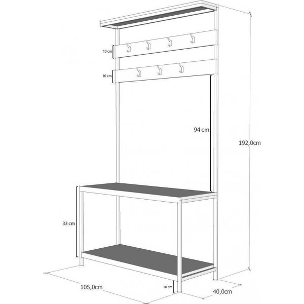 Girne gangm�bel - Svart/furu