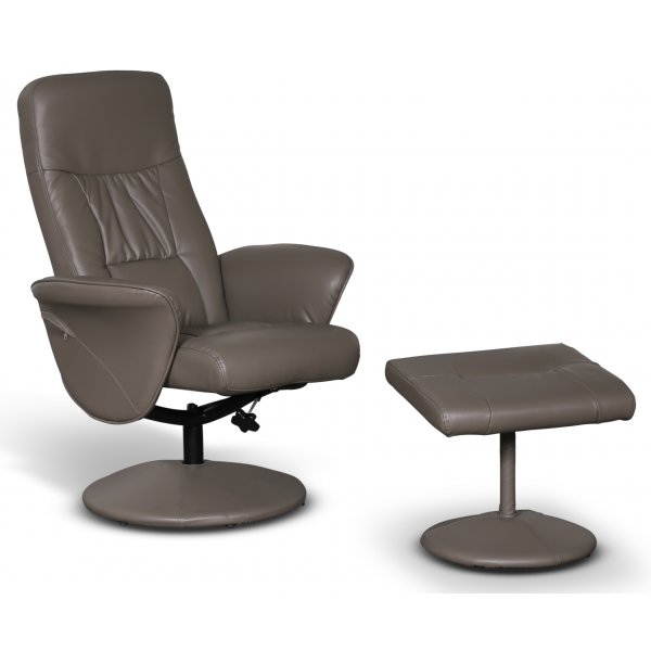 Times lenestol med fotskammel (Recliner) - Gr PU
