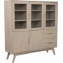 Marte glassskap 140 cm - Eik