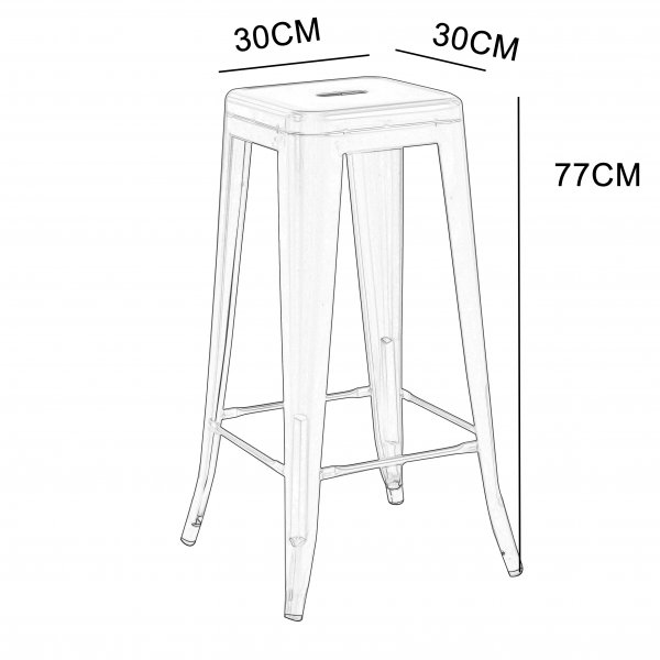 Iris barkrakk i metall - Setehøyde 77 cm Iris barkrakk i metall - Setehøyde 77 cm