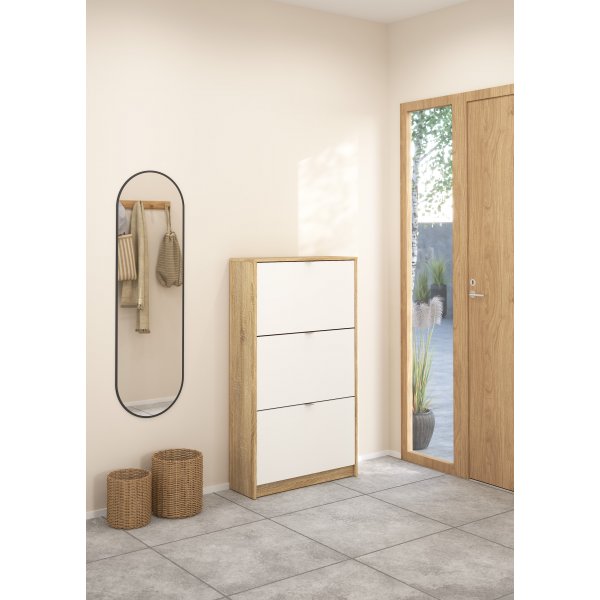 Lisa skoskap med 3 d�rer - Hvit / tre