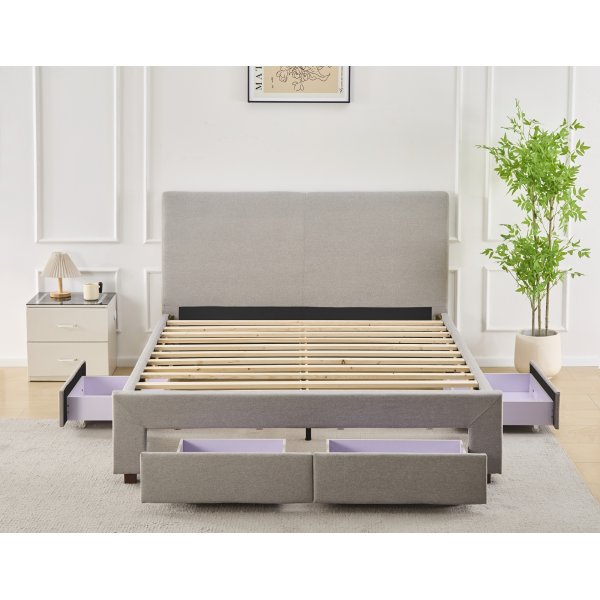 Vaxö sengeramme med sengegavl og oppbevaring 160 x 200 cm - Grå Vaxö sengeramme med sengegavl og oppbevaring 160 x 200 cm - Grå