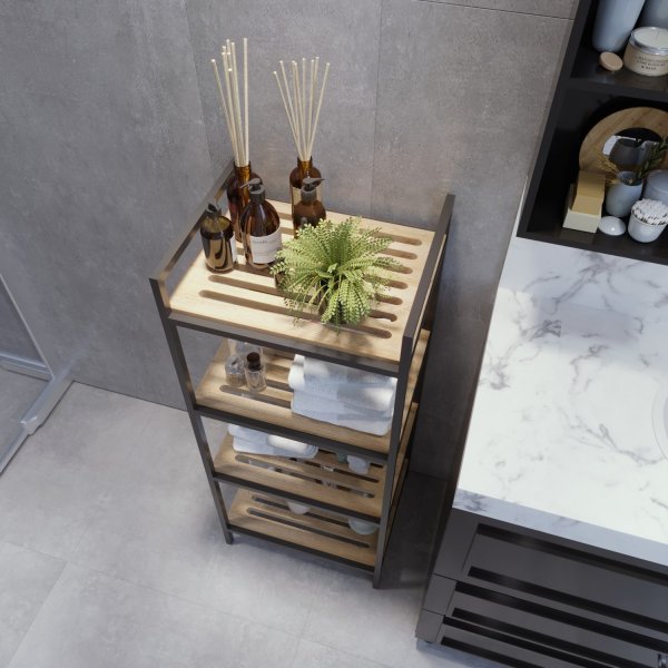 Stralsund hylle - Eik/sort Stralsund hylle - Eik/sort