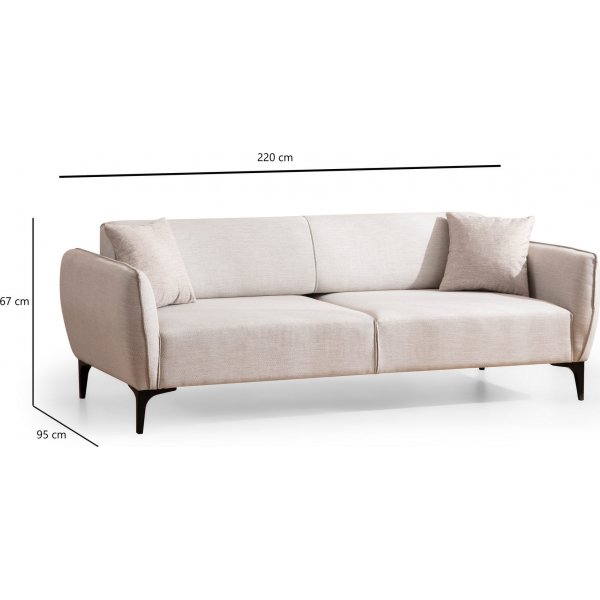 Belissimo 3-seters sofa - Hvit