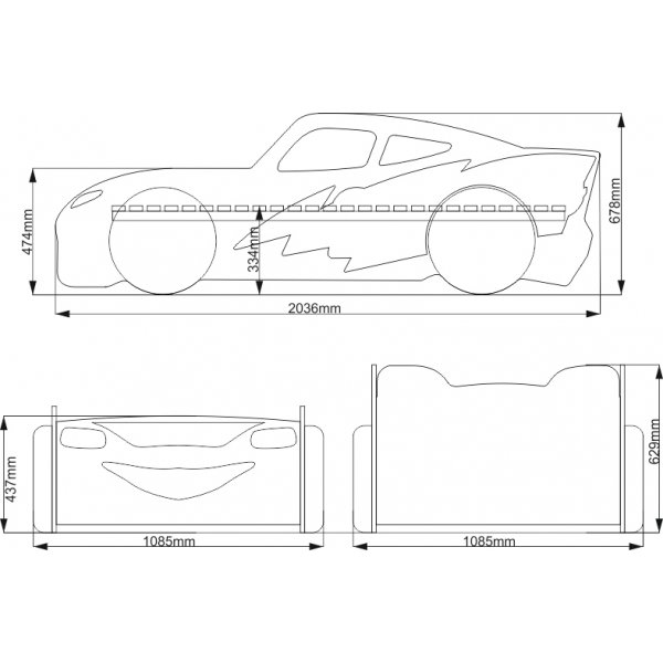 McQueen sprinkelseng - MDF - 90 x 180 cm