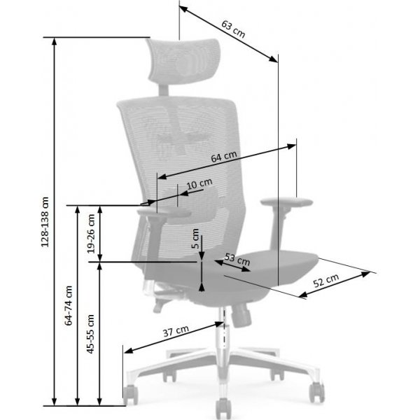 Dionne Kontorstol - Svart/grå Dionne Kontorstol - Svart/grå