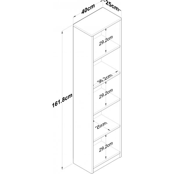 Hector bokhylle 11 - Hvit/valnøtt Hector bokhylle 11 - Hvit/valnøtt