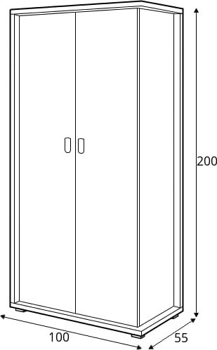 Simi garderobe 100 cm - Hickory/hvit Simi garderobe 100 cm - Hickory/hvit