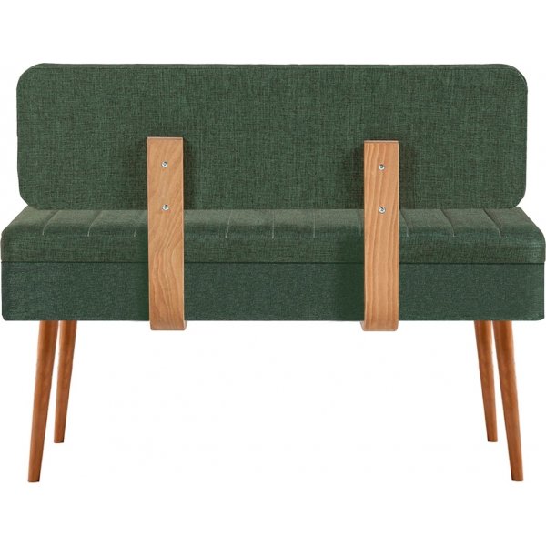 Vina benk med ryggstøtte - Furu/grønn Vina benk med ryggstøtte - Furu/grønn