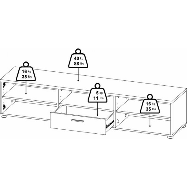 Media wide media benk med skuffer - Sort Media wide media benk med skuffer - Sort