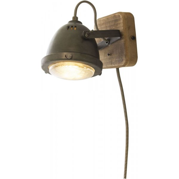 Vegglampe Alaska - Jerngr/tre