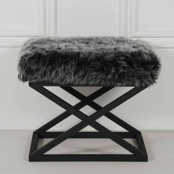 Capraz Plysj bønnepose - Svart/grå Capraz Plysj bønnepose - Svart/grå