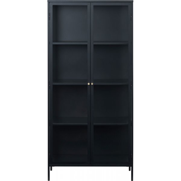 Toddy svart metallskap med glassdrer H190 cm