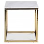 Accent stuebord 50 - Hvit marmor / Blank messing