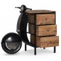 Vintage Vespa kommode / nattbord - Svart / slv
